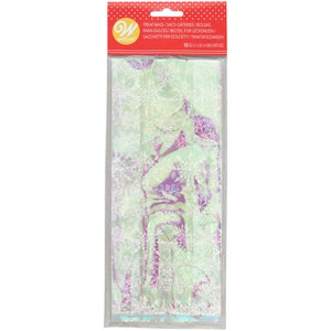 WILTON TREAT BAGS IRIDESCENT SNOWFLAKE PK/10
