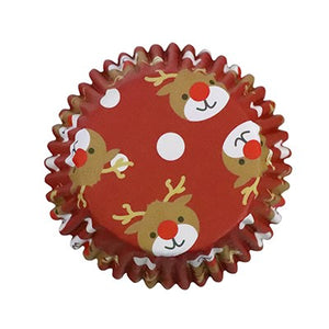 CUPCAKE CASES FOIL LINED - CHRISTMAS REINDEER PK/30