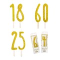 Gold Glitter Numeral Candle
