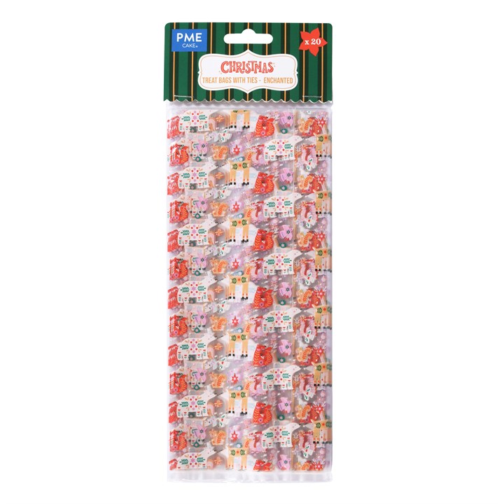 PME 20 Christmas Plastic Treat Bags - Enchanted