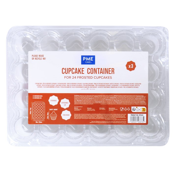 PME Pack of 3 Cupcake Containers (24 cavities)