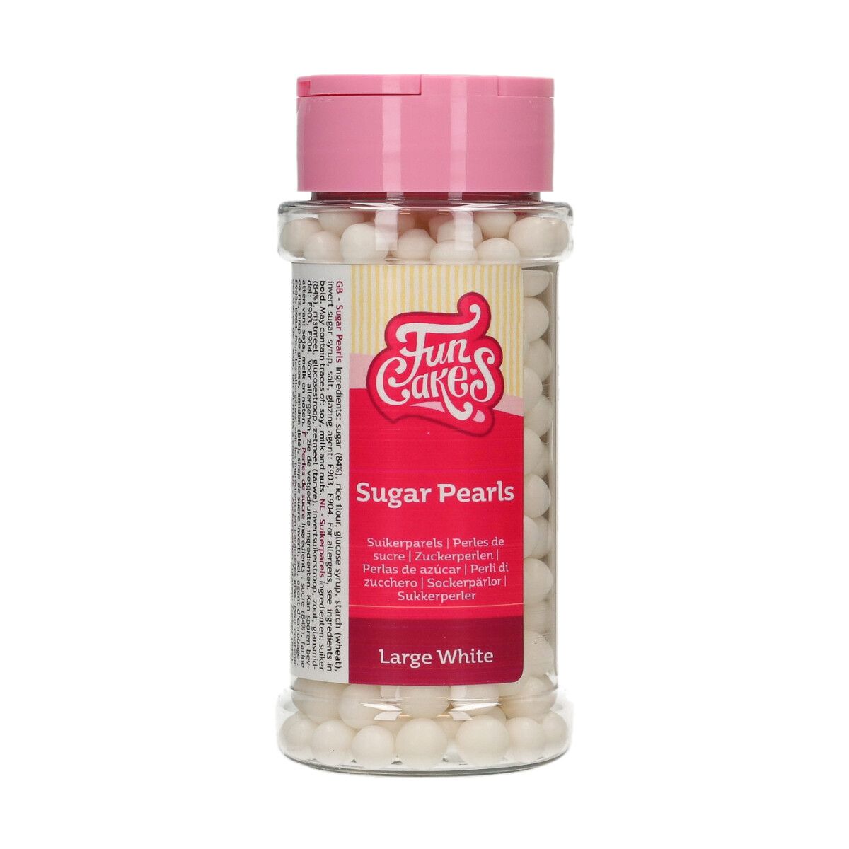 FUNCAKES SUGAR PEARLS LARGE WHITE 70 G