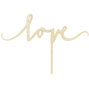 PARTYDECO WOODEN CAKE TOPPER - LOVE