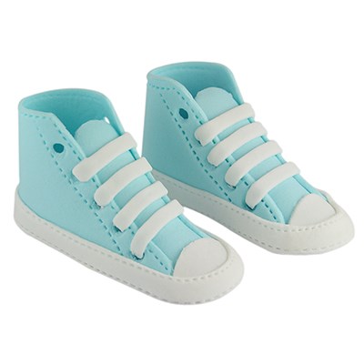 Handcrafted Sugar Toppers - Blue High Cut Sneaker (72 x 50mm / 2.75 x 2”)