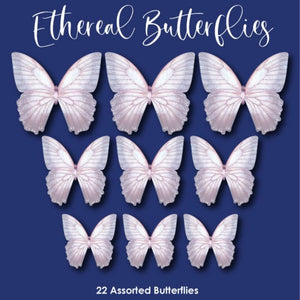CRYSTAL CANDY Ethereal Butterflies Edible Wafer Paper Decorations