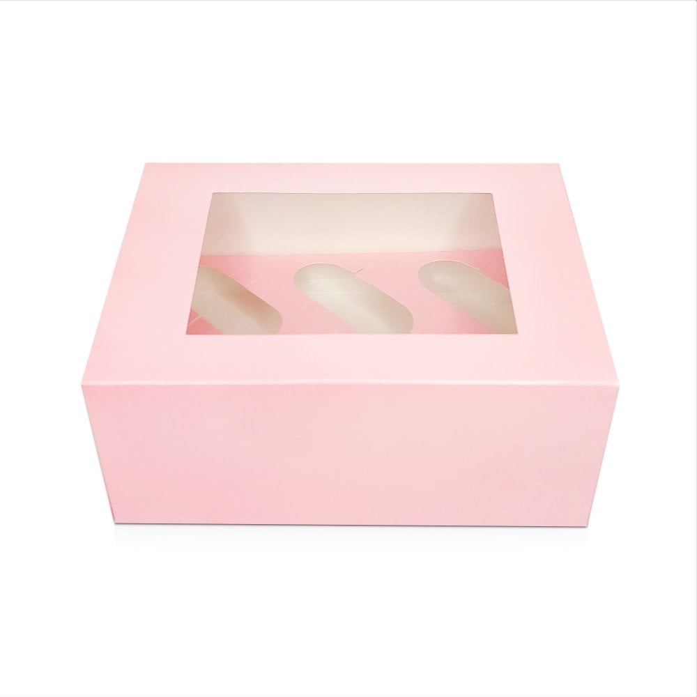 Pink and Yellow Luxury Cupcake Box - Holds 6