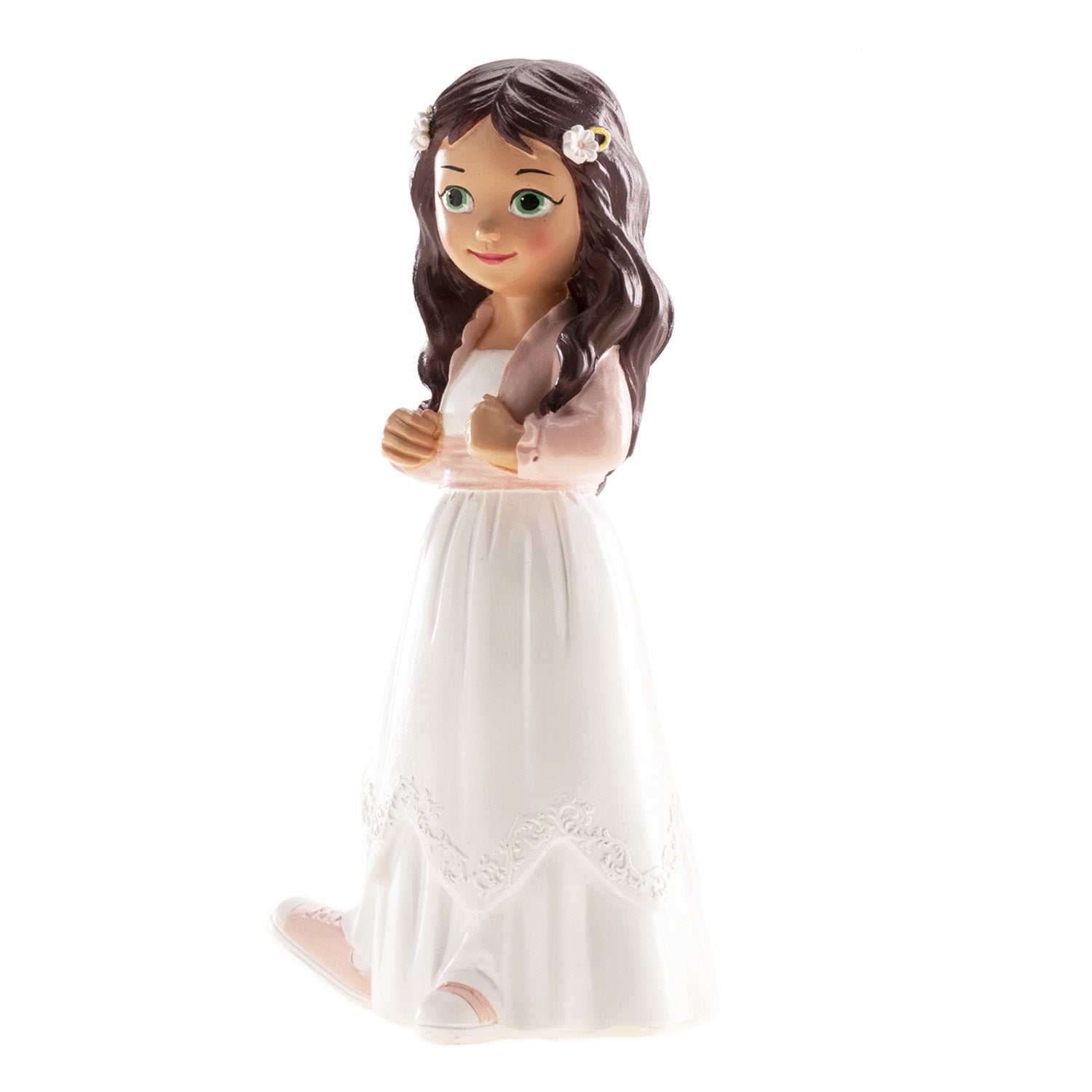 COMMUNION CAKE TOPPER GIRL WITH RUNNERS 15.6CM