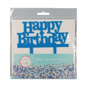 Cake Star Happy Birthday Blue Pic