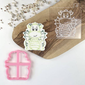 LissieLou Cute Dragon Princess Cookie Cutter and Embosser