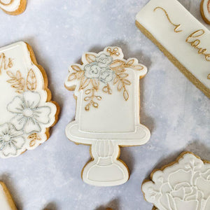 Wedding Cake with Flowers Cookie Cutter and Embosser