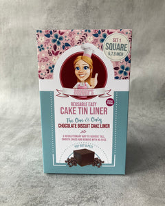 square chocolate biscuit cake tin liner