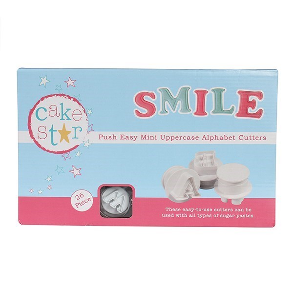 Cake Star Push Easy Mini Cutters -Uppercase Alphabet - 26 Piece